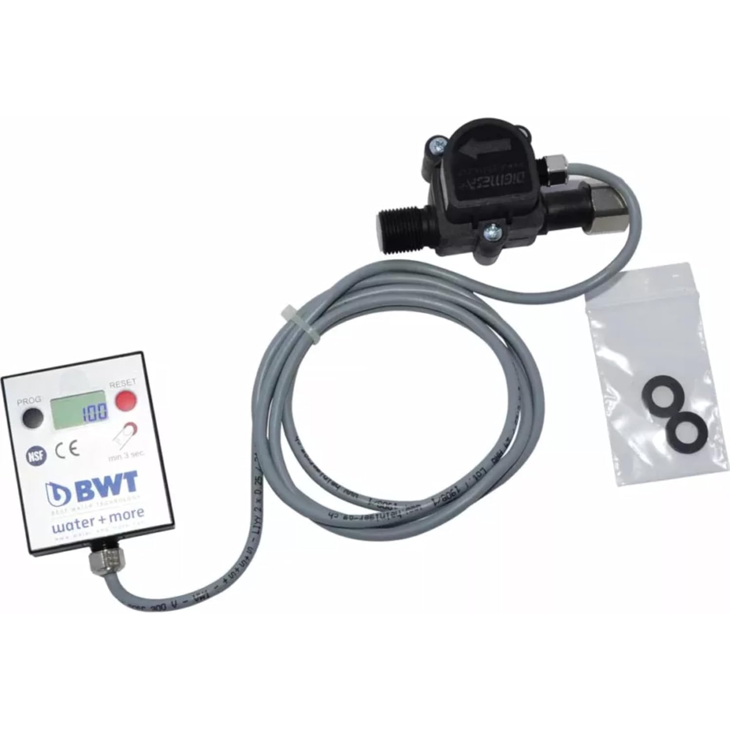 BWT Aquameter High Flow Water Filter Meter 3/8" with LCD Display